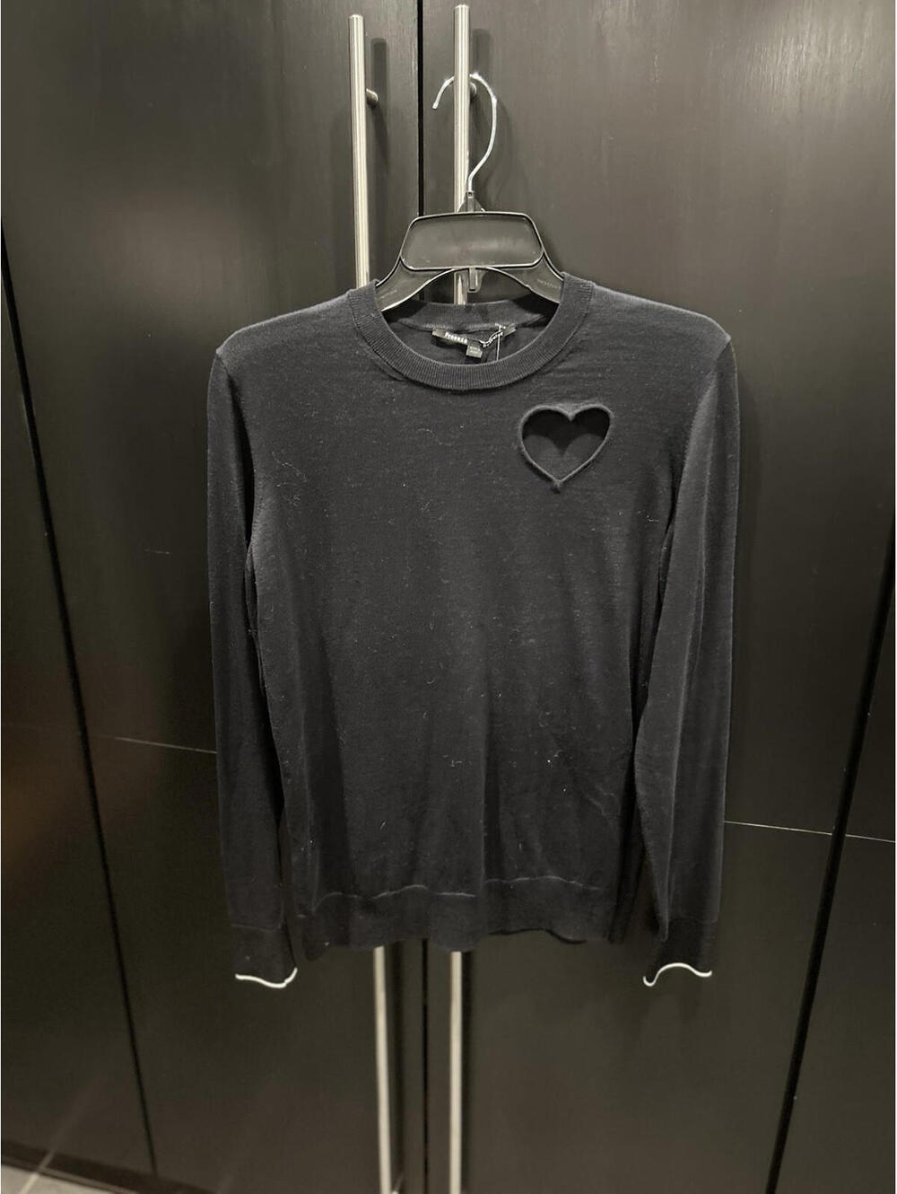 Proenza Schouler Heart Cut Out Long Sleeve Pullover Sweater